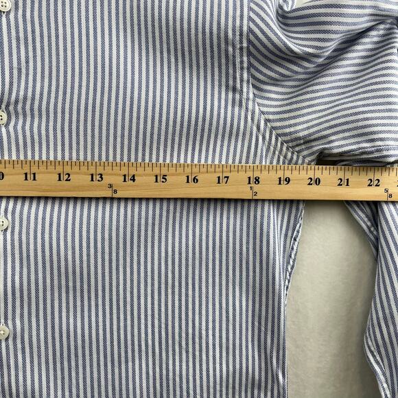 Suit Supply Egyptian Cotton Blue Pinstripe Slim Fit Button Up Shirt Men's 38/15 - Picture 8 of 13
